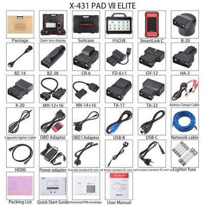 LAUNCH X431 PAD Ⅶ Elite PAD 7 Plus GIII X-Prog 3 Advanced Immobilizer & Key Programmer Plus IMMO programmer MCU3 Adapter Without IP Limitation