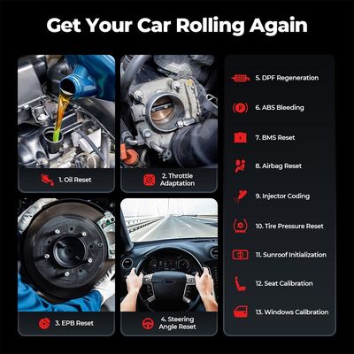 TOPDON TopScan PRO Mid-level Diagnostic Tool 13 Reset Functions I/M Readiness, Injector Coding, Tire Pressure Reset, Sunroof Initializatio