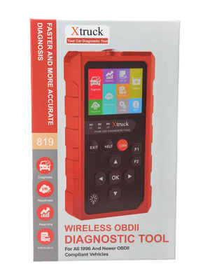 Xtruck 819 Pemindai OBD2 Alat Diagnostik Otomotif dengan Dukungan 9 Protokol Utama Layar IPS 2,8 inci dan Konektor OBDII 16-pin