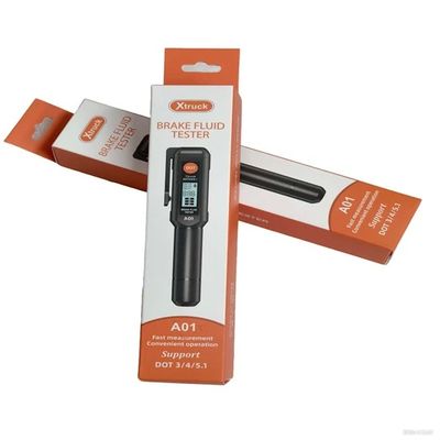 Digital Brake Fluid Tester with DOT3 DOT4 DOT5.1 Compatibility Automatic Sleep and Buzzer Alarm for Accurate Water Content Detection