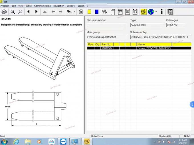 F110 tablet dengan For Judit Incado Box Jungheinrich 4 Alat Diagnostik Forklift dengan 4.37 Software Parts Catalog Judit ET EN Alat Diagnostik 35